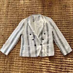 NWOT- Loft White and Grey Striped Blazer